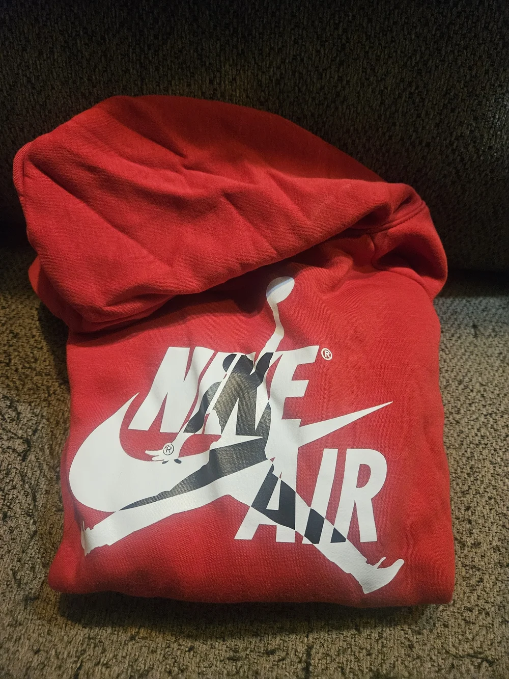 Jordan Red Sweatshirt with White Air Jordan Logo Boys